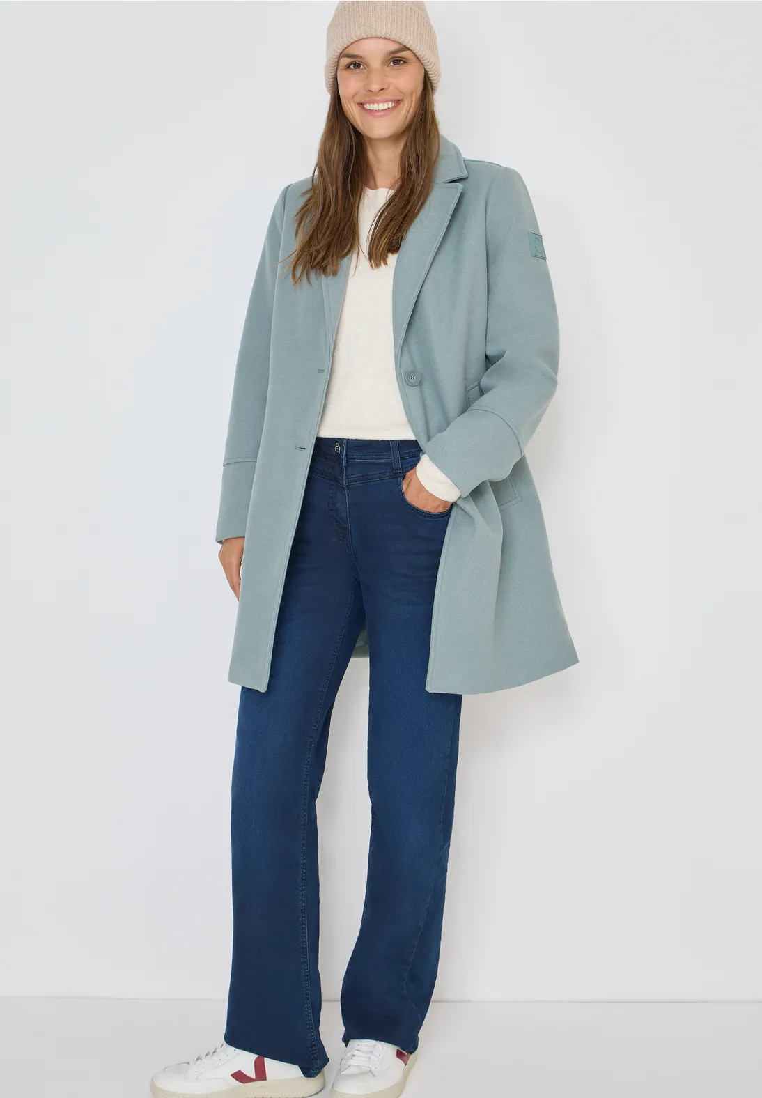 Cecil Gebreide Muts met Structuur - Sandalwood Beige Melange