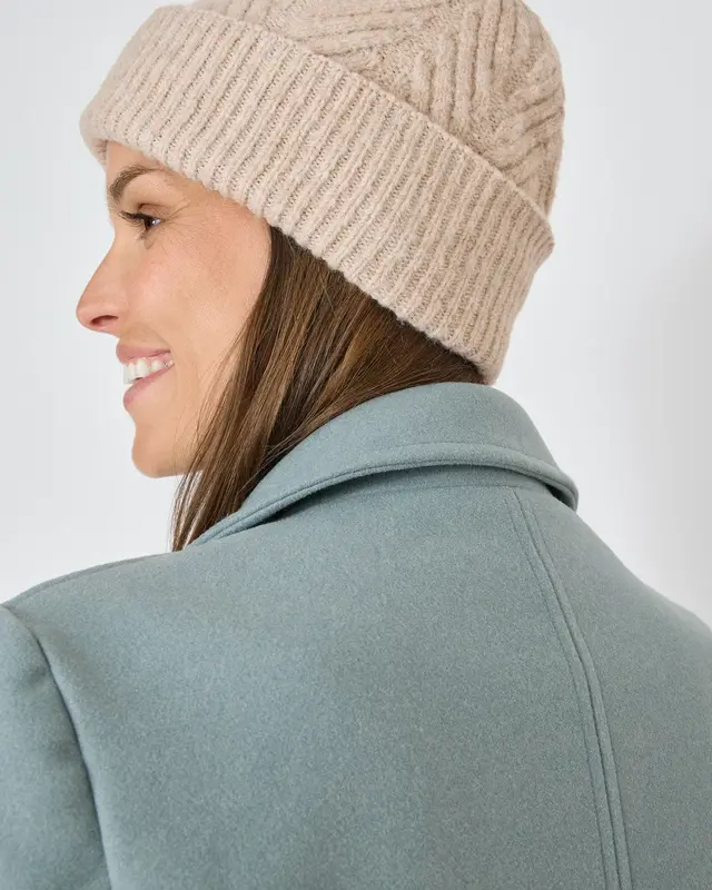 Cecil Gebreide Muts met Structuur - Sandalwood Beige Melange