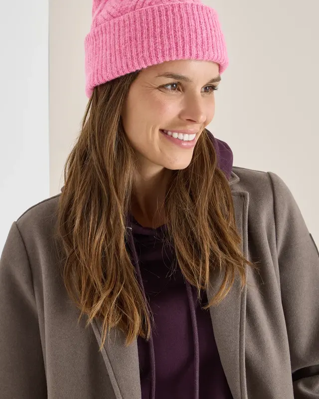 Cecil Strickmütze mit Struktur - Dark Blossom Melange
