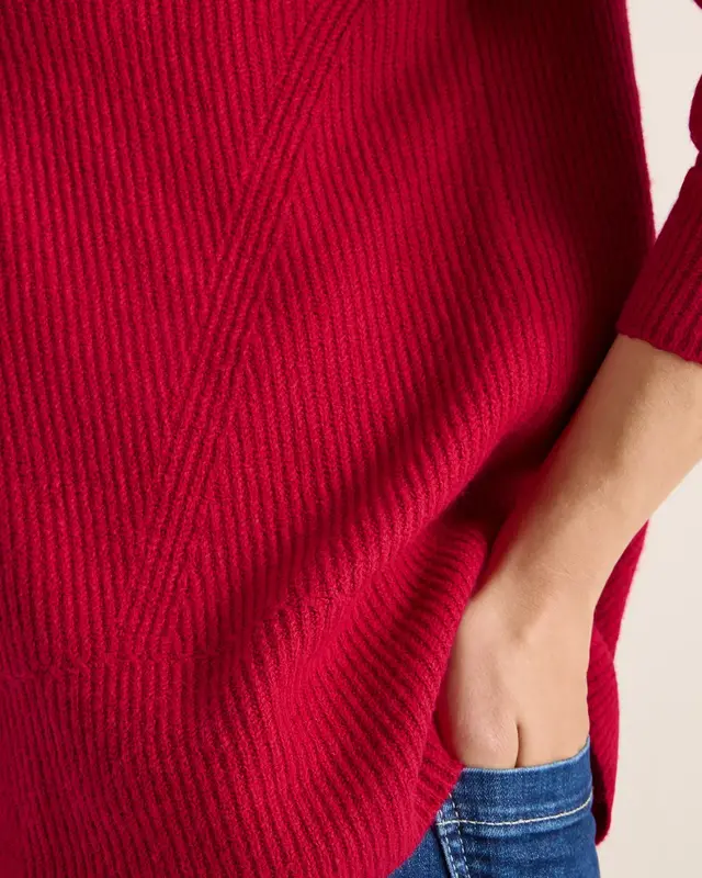 Cecil Cardigan mit Strukturdetail - Beaujolais Red