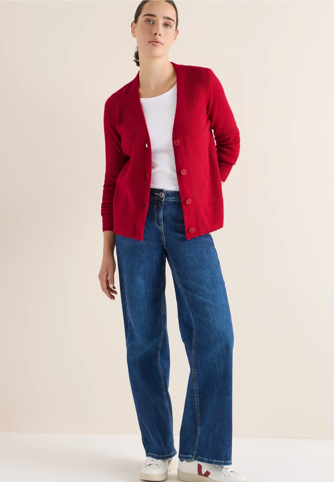 Cecil Vest met Structuurdetails - Beaujolais Red