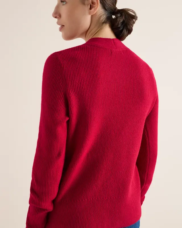 Cecil Cardigan mit Strukturdetail - Beaujolais Red