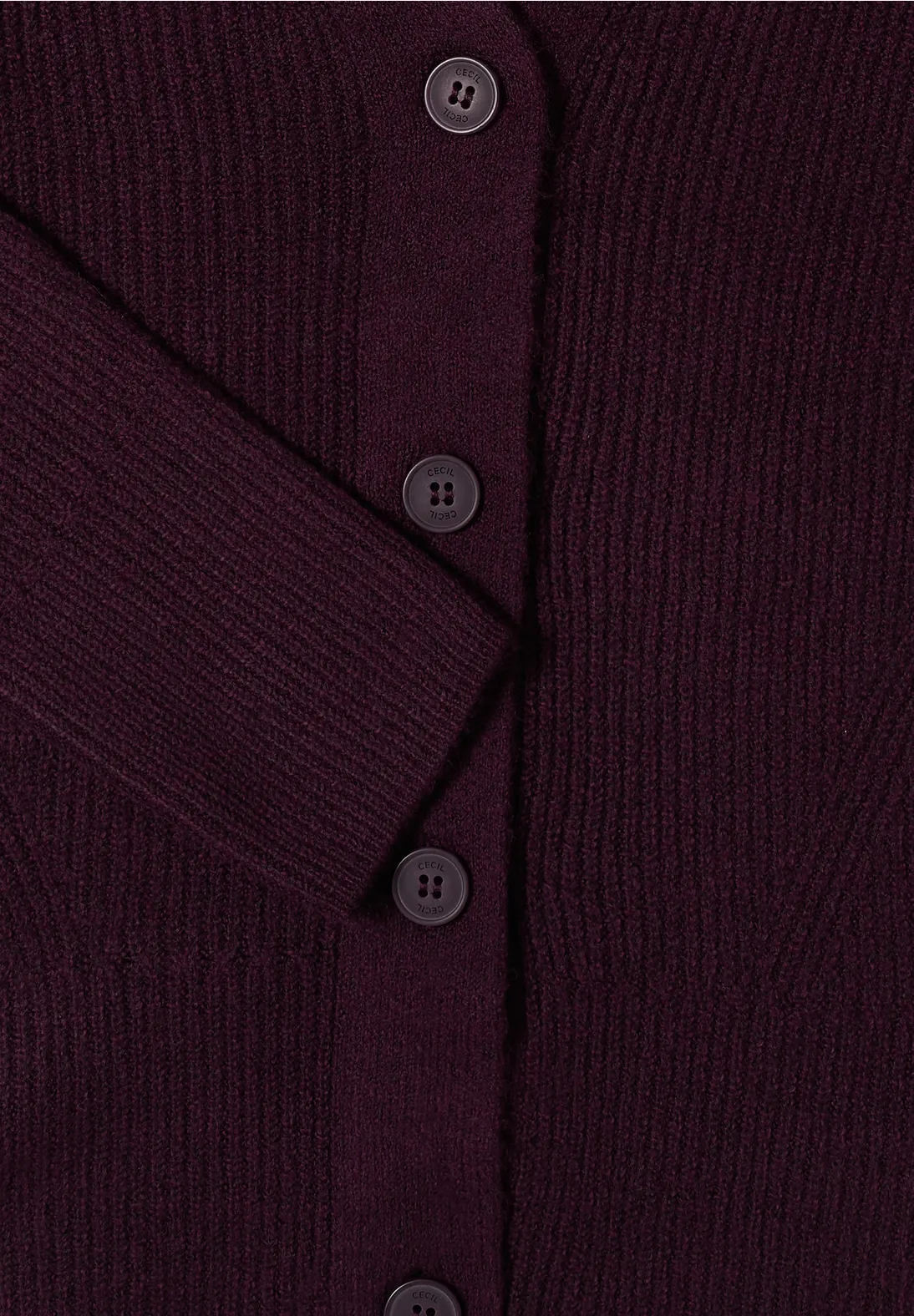 Cecil Cardigan mit Strukturdetail - Eggplant Red