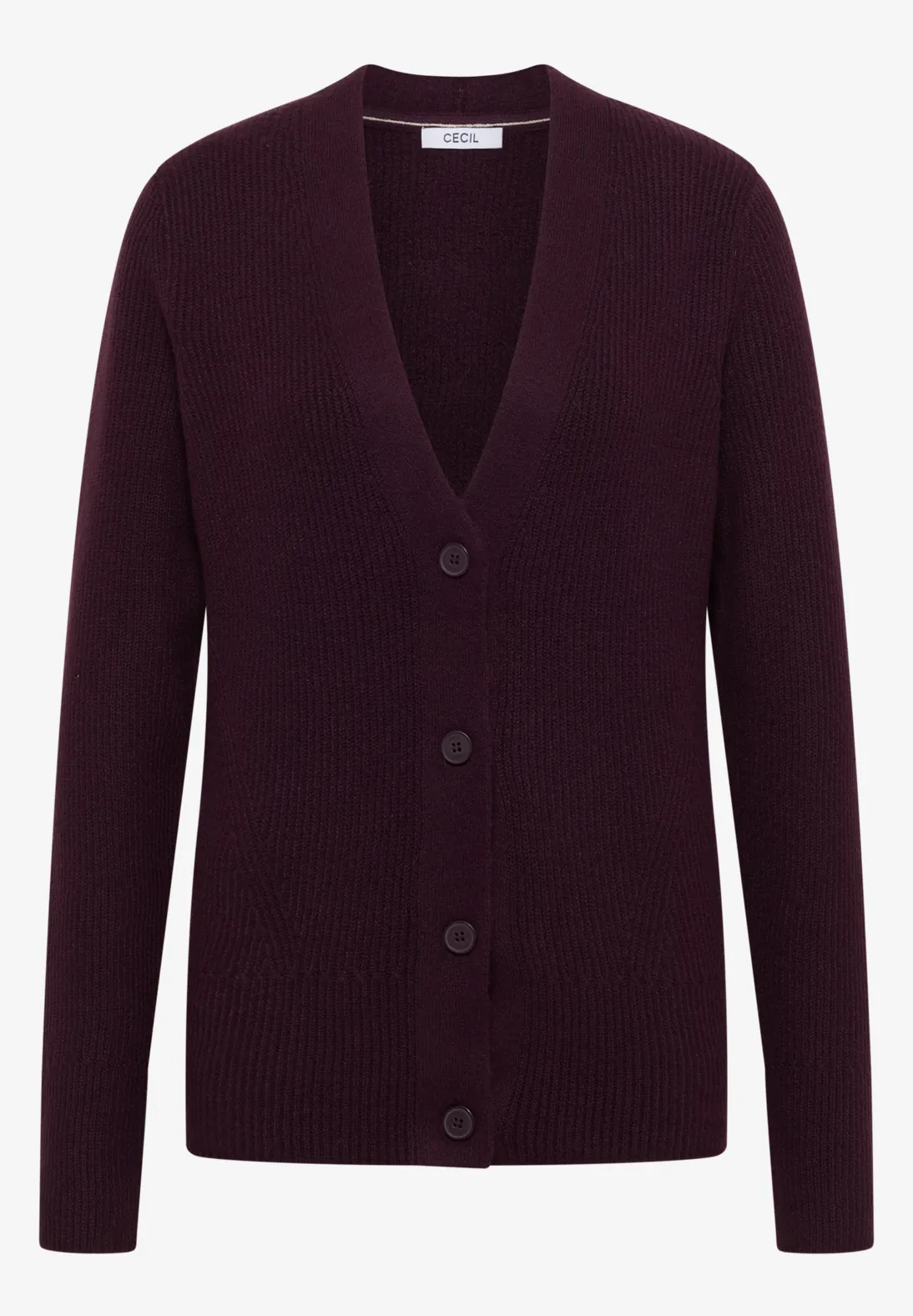 トップス ARTS&SCIENCE V neck simple cardigan 1 CECIL V-Neck Cardigan - Eggplant Red | - Cotton Blues