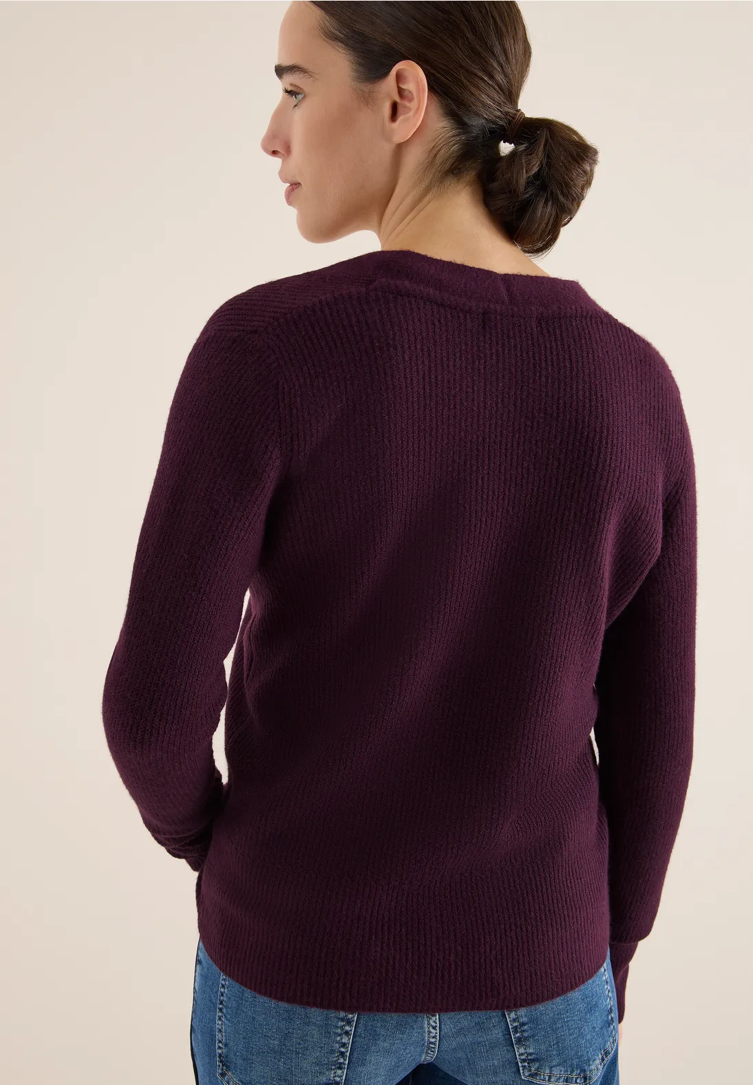 Cecil Cardigan mit Strukturdetail - Eggplant Red