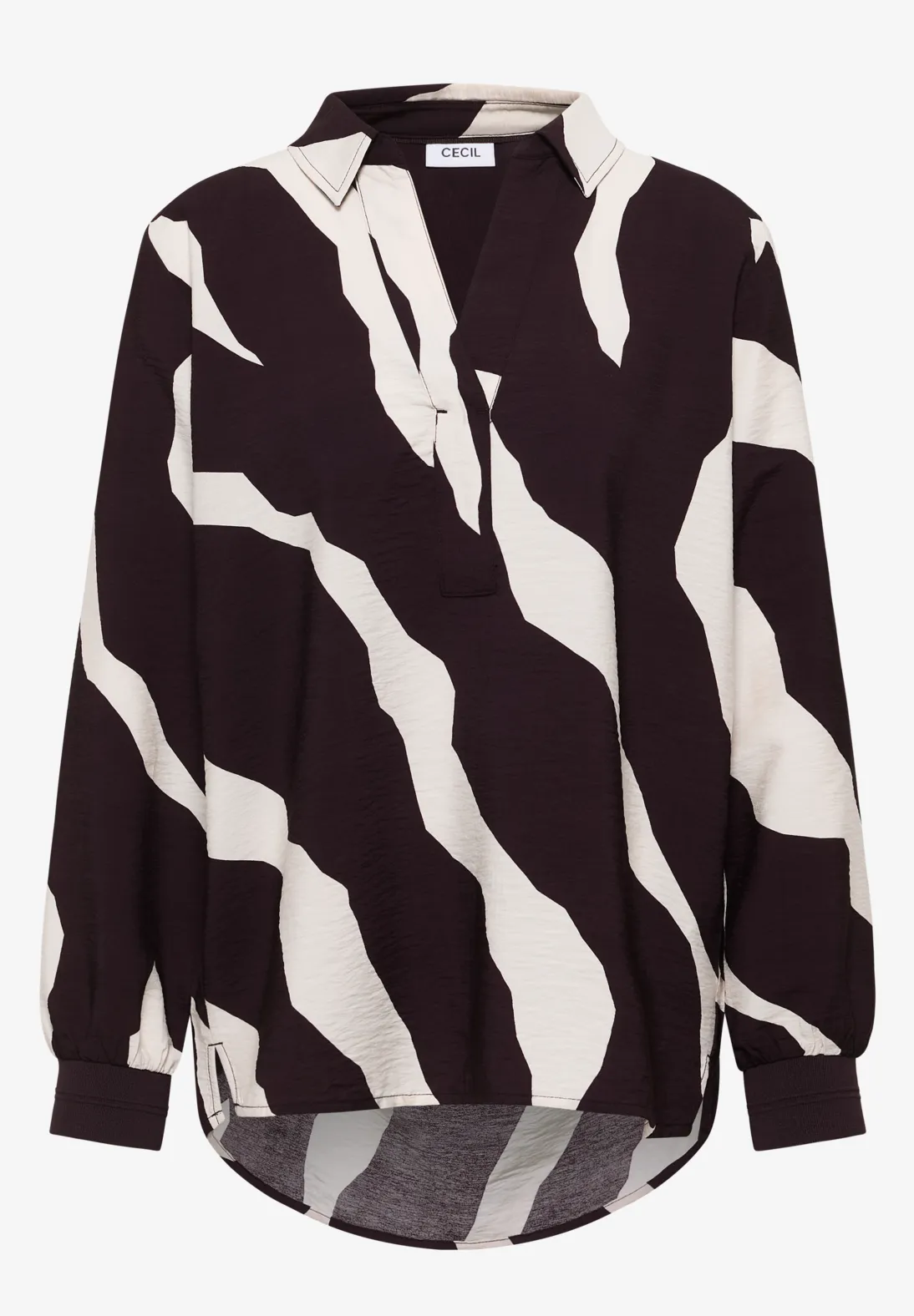 CECIL Bedrukte blouse, zwart, L