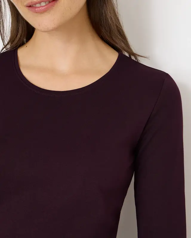 Cecil Basic Shirt Pia - Eggplant Red