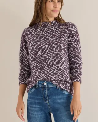 Cecil Federgarn Jacquard Shirt - Eggplant Red