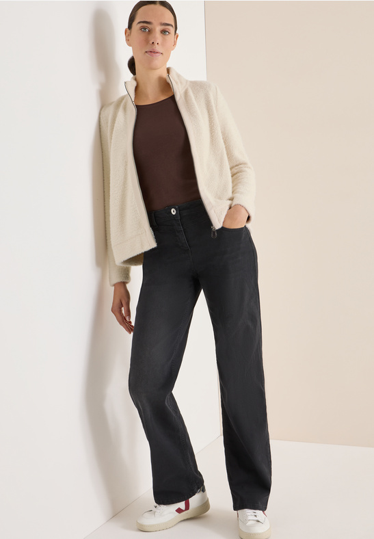 Cecil Federgarn Cardigan - Light Greige