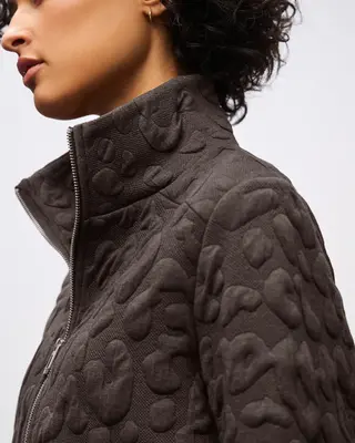 Street One Leo Jacquard Jas - Rustic Brown Melange