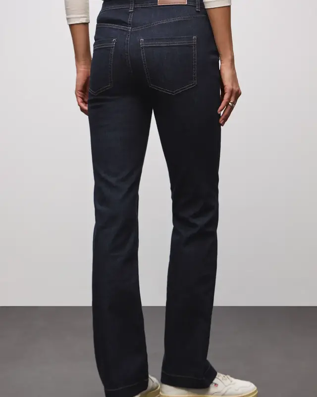 Street One Rinsed Bootcut Jeans - Rinsed Dark Blue