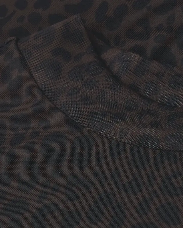 Street One Leo Print Mesh Shirt - Sanded Beige - Copy