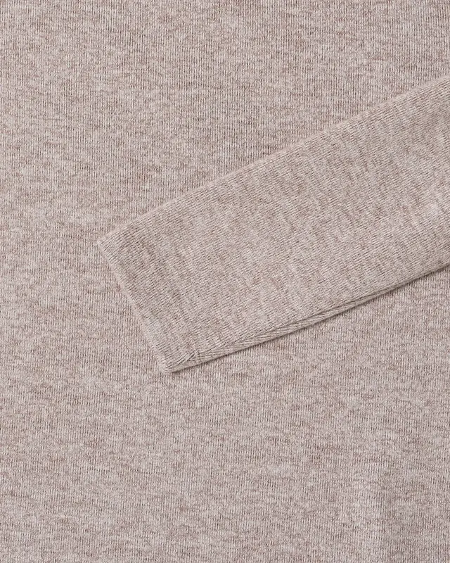 Cecil Melange Rib Funnel Neck - Chocolate Mousse Melange