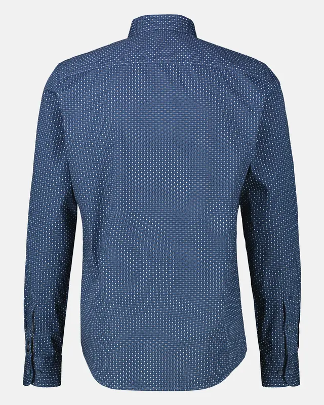 Lerros Ornament Print Overhemd - Storm Blue