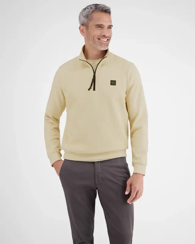 Lerros Sportiver Strukturpullover - Foam White