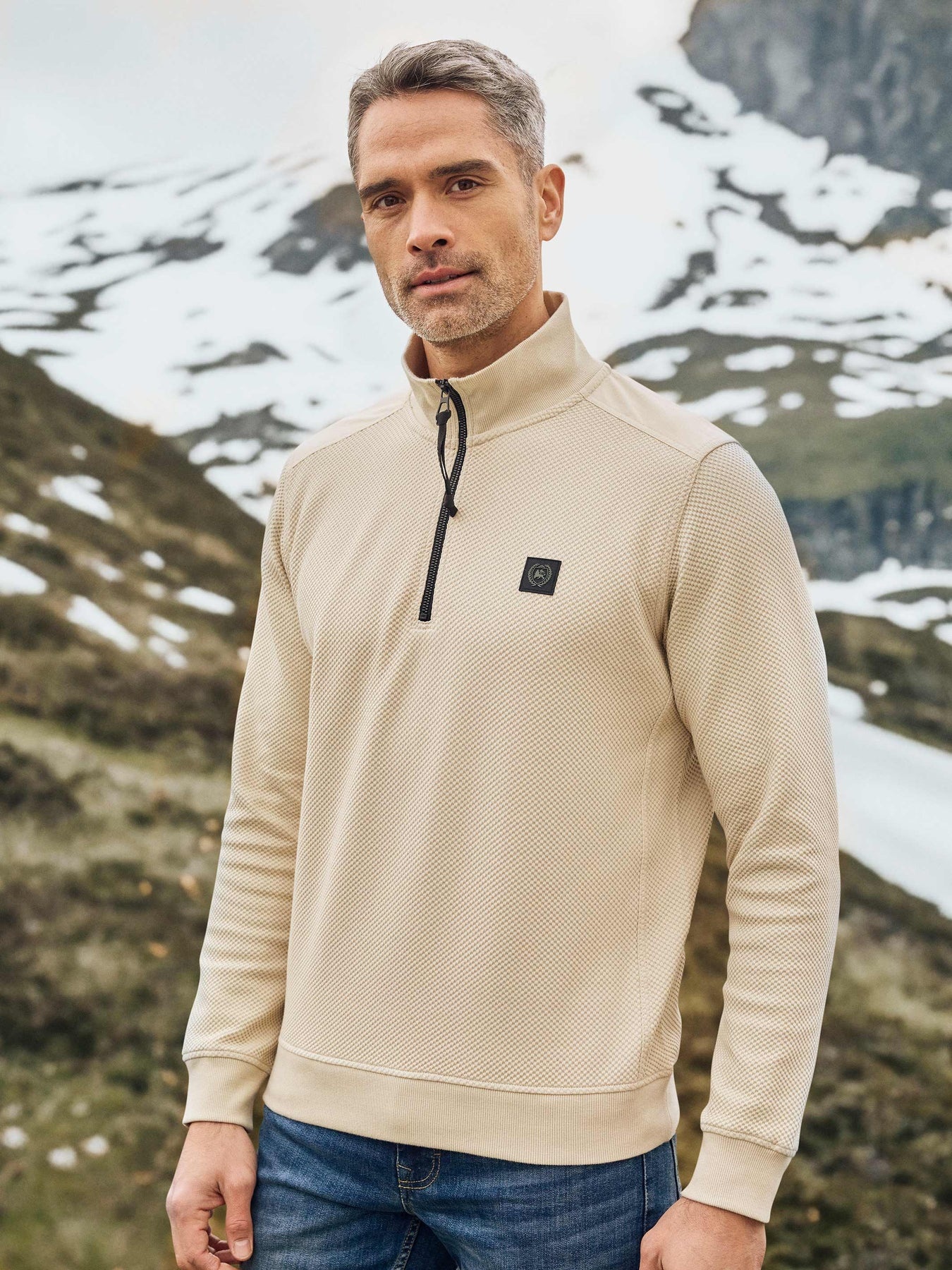 Ted Baker | Heren Sweatshirt met Halve Rits en Funnel Neck - Antram