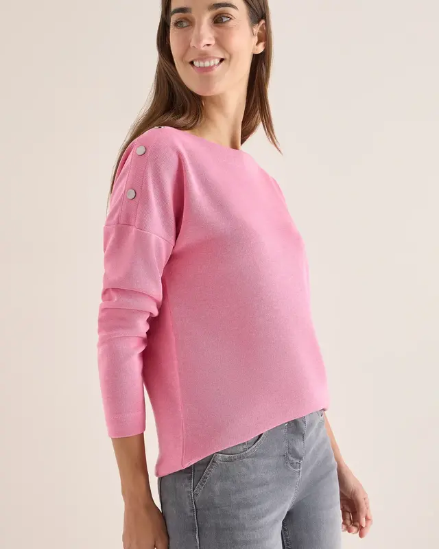 Cecil Zacht Gemêleerd Shirt - Dark Blossom Melange