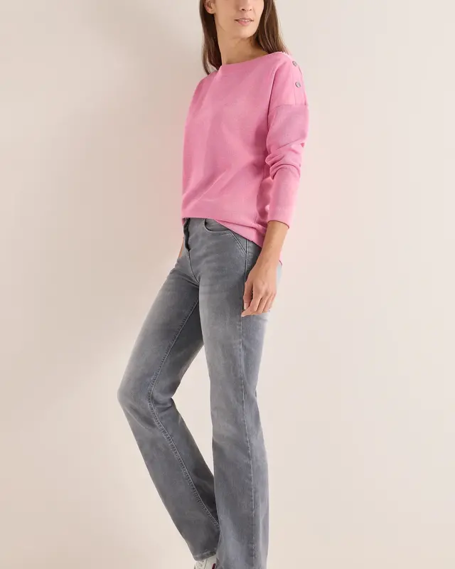 Cecil Zacht Gemêleerd Shirt - Dark Blossom Melange