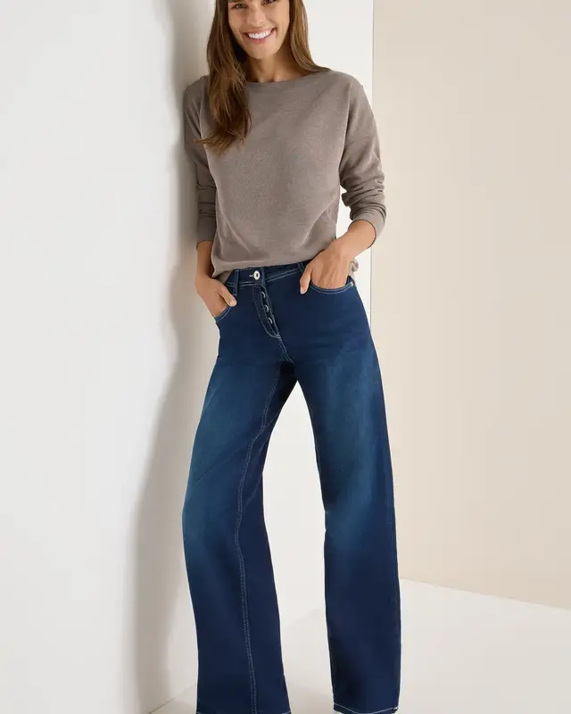 Cecil Softes Melange Shirt - Chocolate Mousse Melange