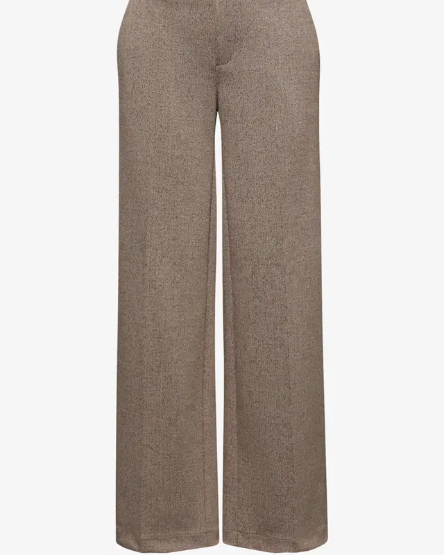 Street One Studio Wide Leg Melange Hose - Rustic Brown Melange
