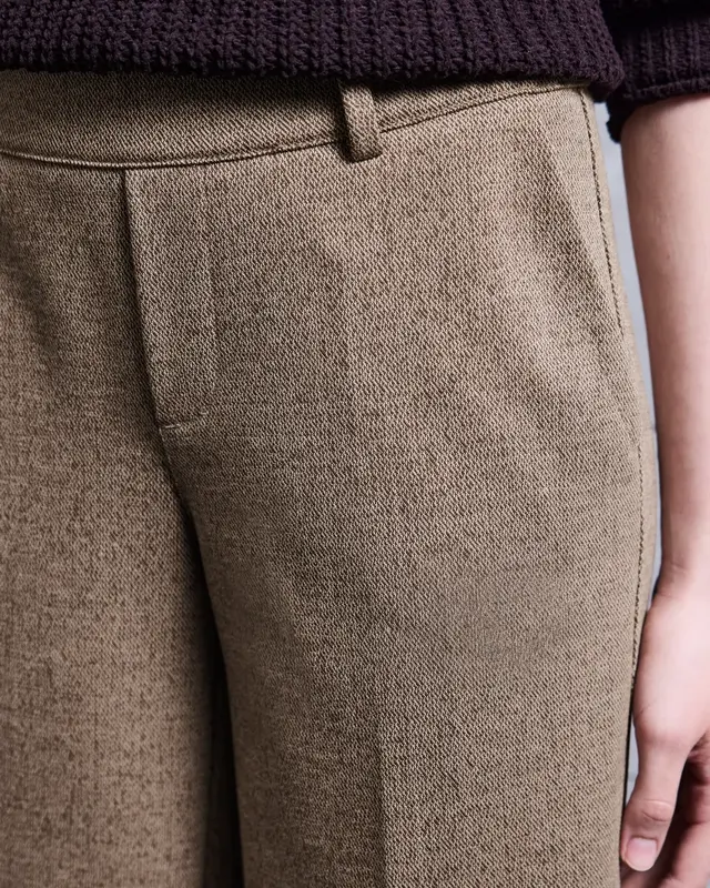 Street One Studio Wide Leg Melange Hose - Rustic Brown Melange