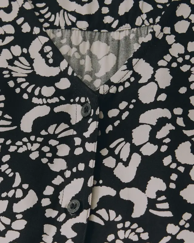 Street One Studio V-Neck Blouse with Buttons - Black