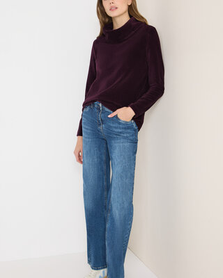 Cecil Corduroy Shirt, Big Collar - Eggplant Red