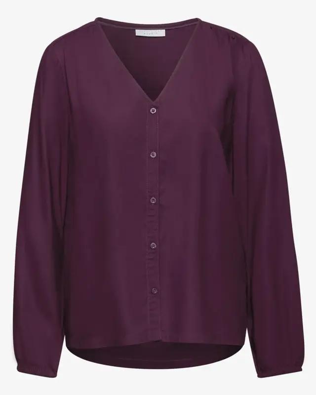Street One Studio V-Neck Bluse mit Knöpfen - Royal Plum