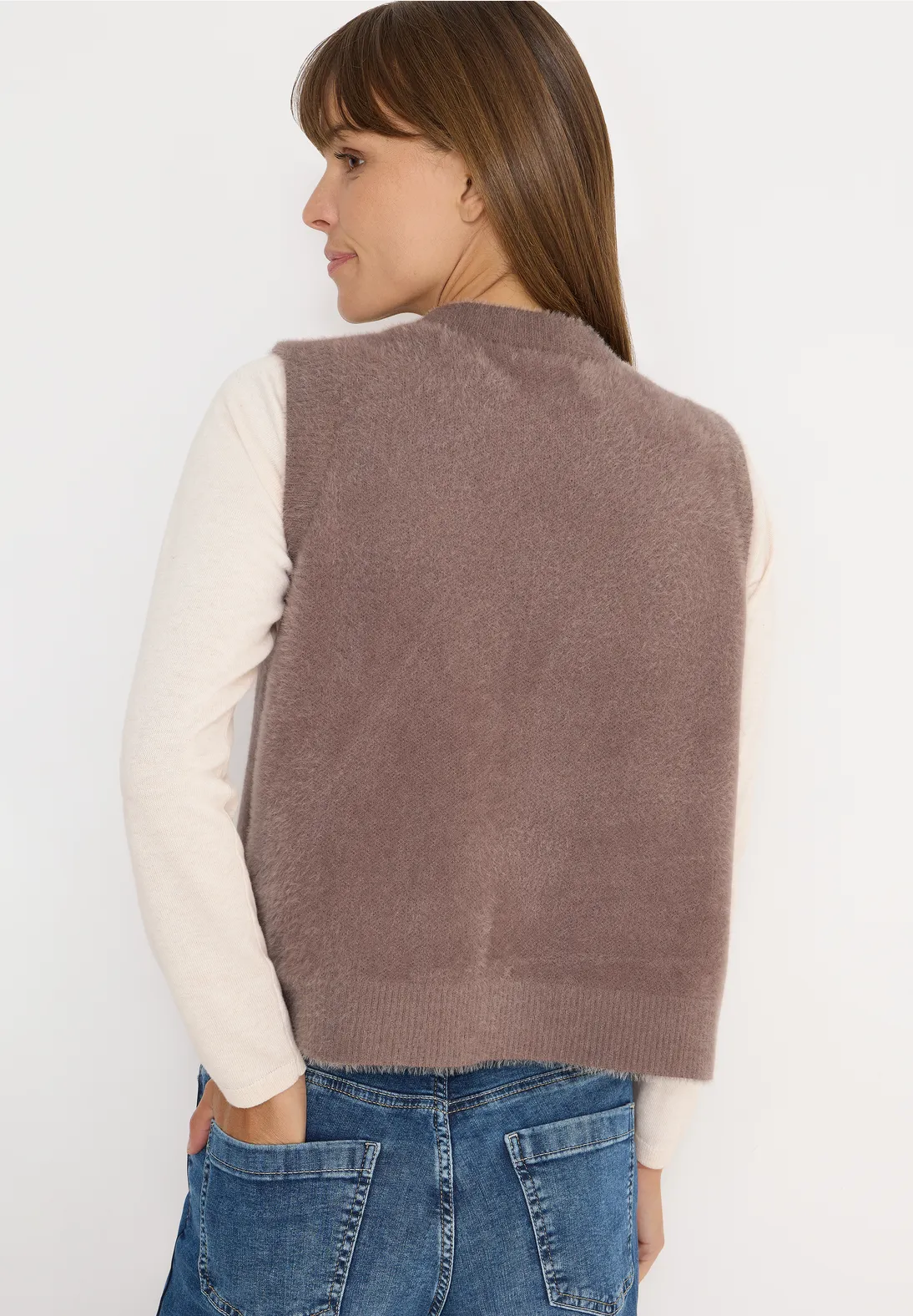 Cecil Open Gilet van Verengaren - Chocolate Mousse Melange