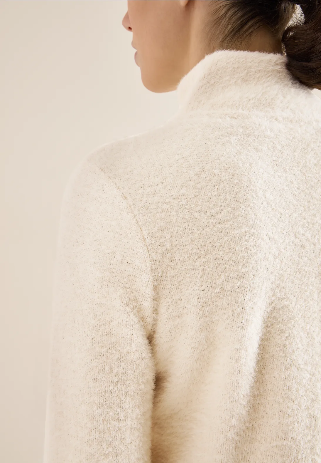 Cecil Federgarn Cardigan - Light Greige