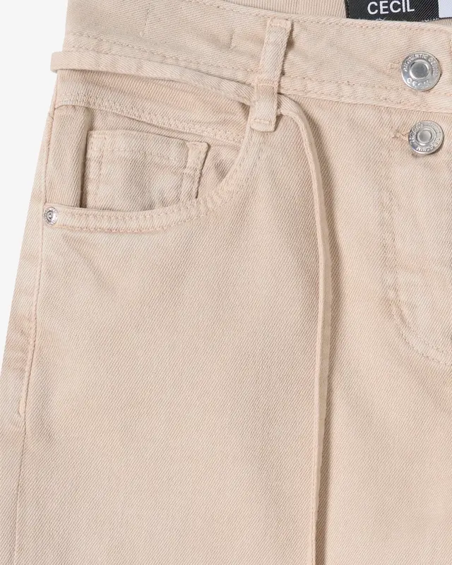 Cecil Wide Leg Jeans Neele - Eggshell White