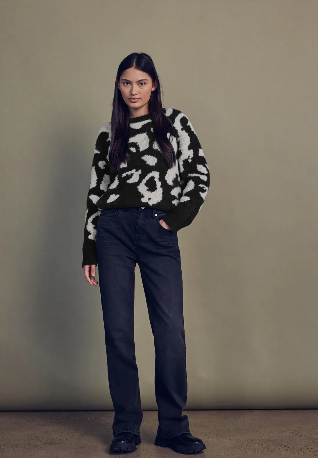 Street One Studio Kuscheliger Rundhalspullover - Black