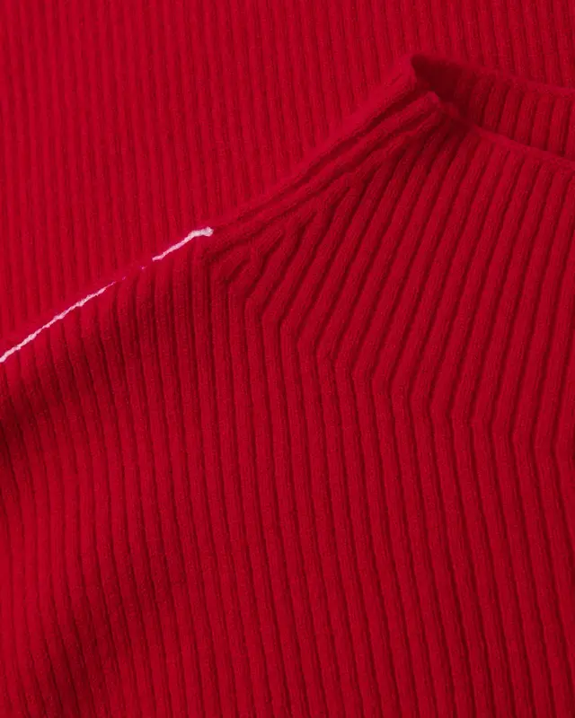 Street One Jumper with Rib Structure - Racing Red