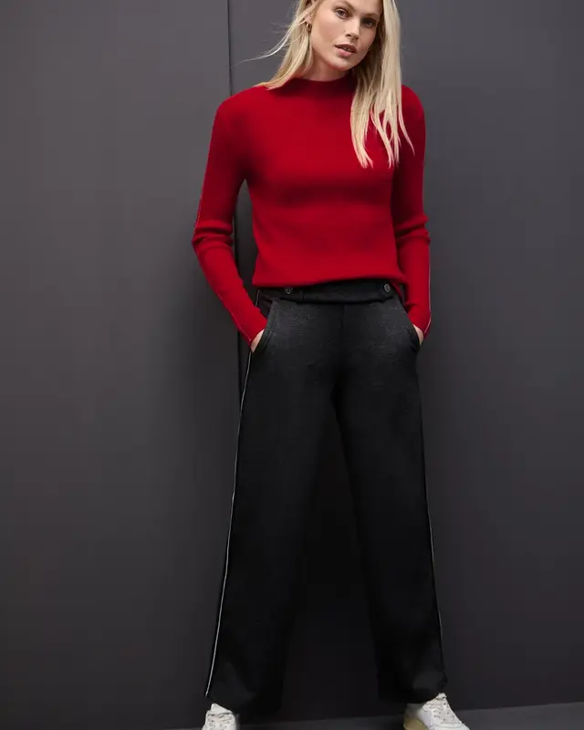 Street One Jumper with Rib Structure - Racing Red