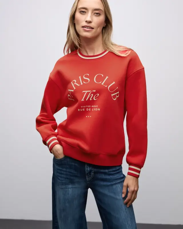 Street One Print Sweater met Loose Fit - Racing Red