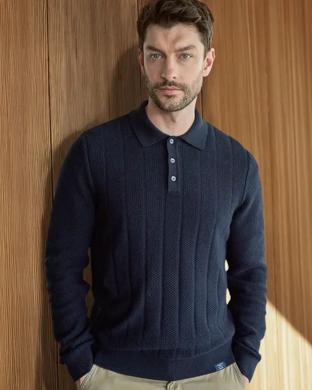 Lerros Strick Poloshirt - Classic Navy