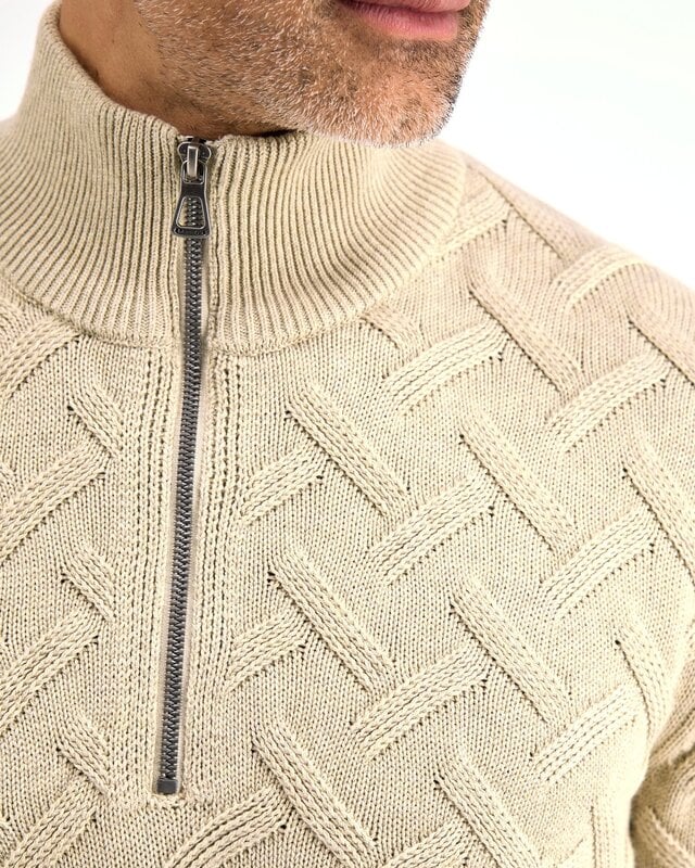 Lerros Jacquard Pullover - Tender Beige Melange