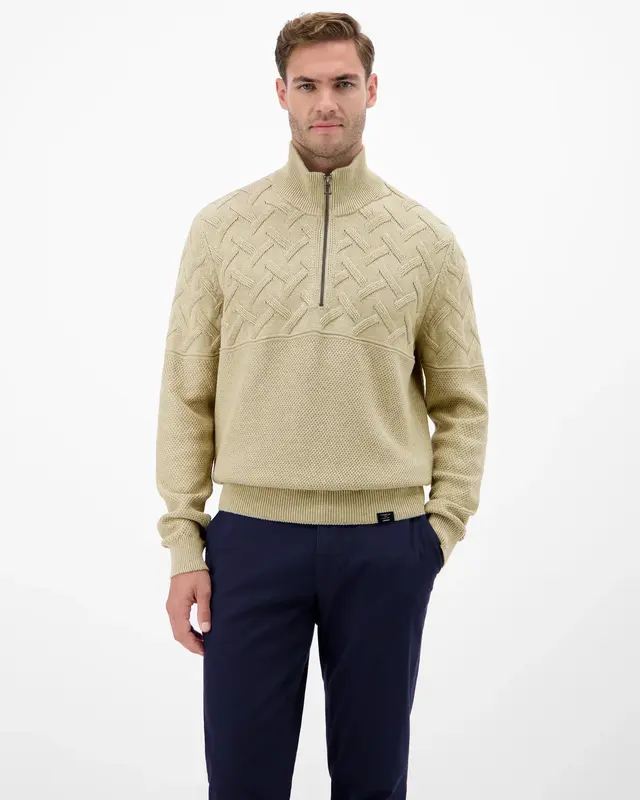 Lerros Jacquard Pullover - Tender Beige Melange