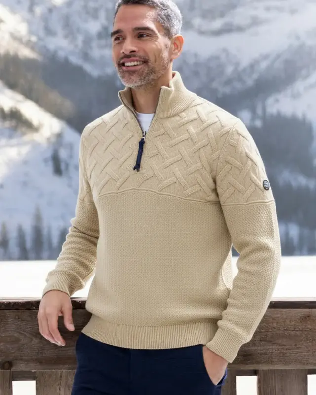 Lerros Jacquard Pullover - Tender Beige Melange