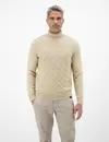 Lerros Col Trui met Patroon - Tender Beige Melange