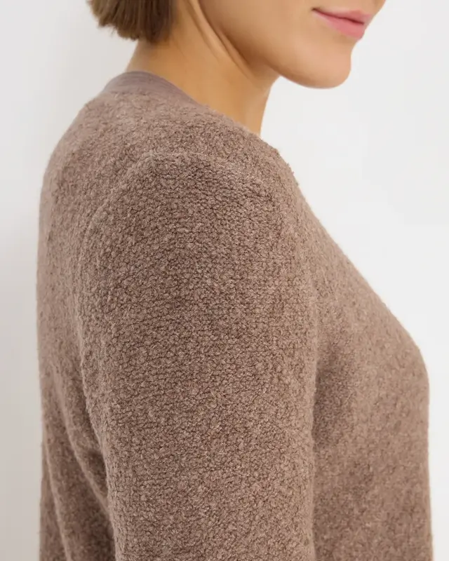 Cecil Softer Bouclé Cardigan - Chocolate Mousse Melange