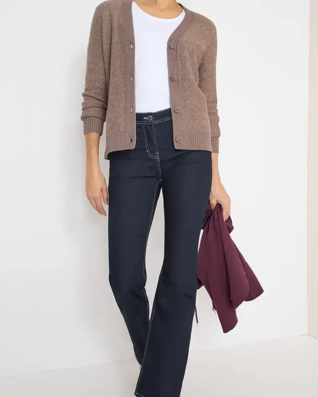 Cecil Softer Bouclé Cardigan - Chocolate Mousse Melange