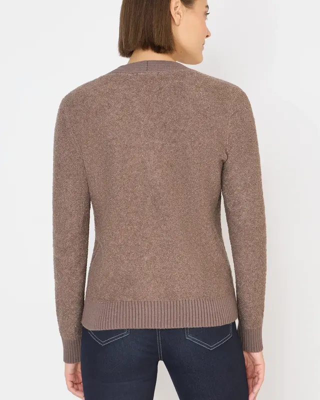 Cecil Softer Bouclé Cardigan - Chocolate Mousse Melange