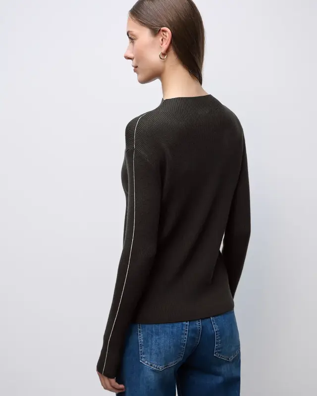 Street One Pullover in Rippstruktur - Darkest Brown