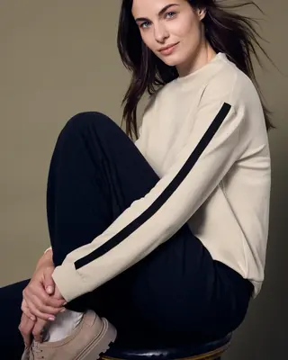 Street One Studio Shirt met Accentstrepen - Soft Fawn Beige