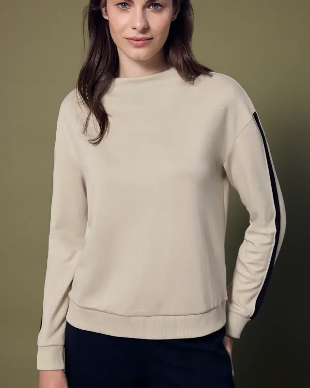 Street One Studio Shirt mit Akzentstreifen - Soft Fawn Beige