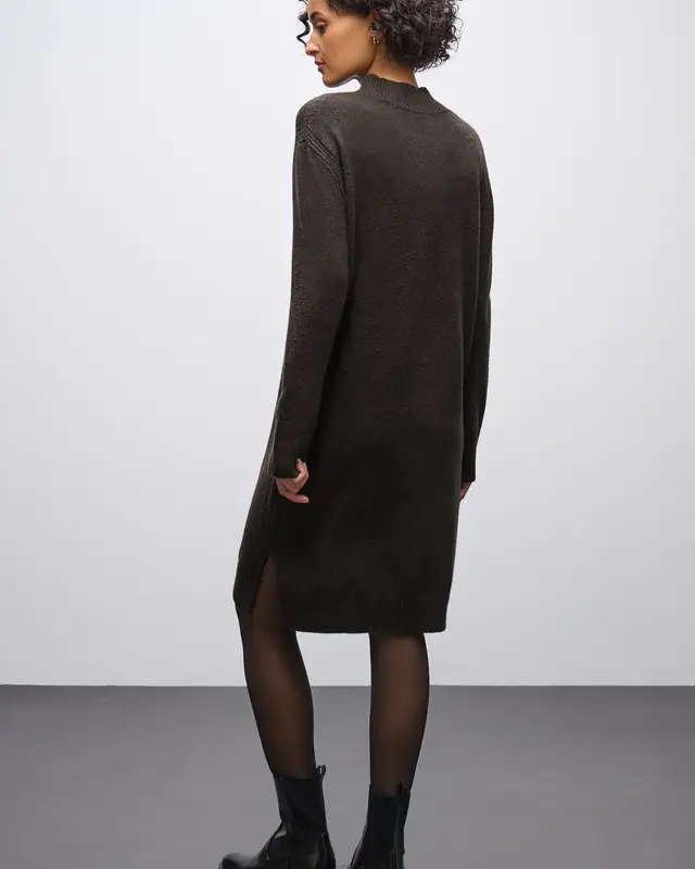 Street One Midi Knit Dress - Darkest Brown