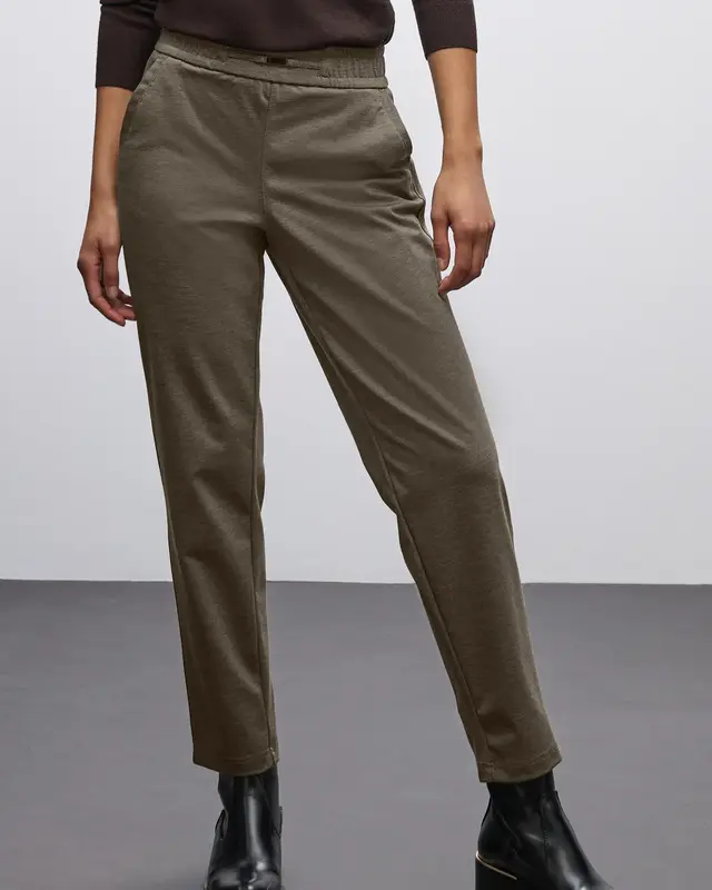 Street One Melange Hose Bonny - Darkest Brown Melange