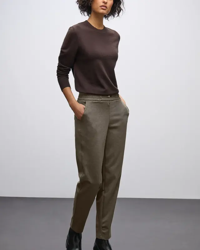 Street One Melange Hose Bonny - Darkest Brown Melange