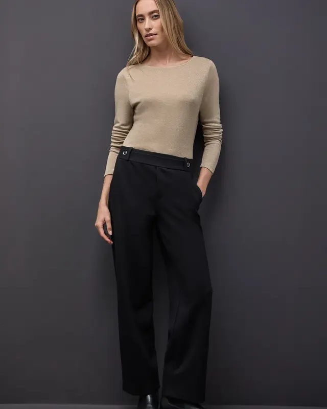 Street One Langarm Glitzer Shirt - Sanded Beige